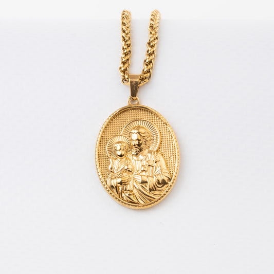 Cadena Trigo + Dije San José Hombre