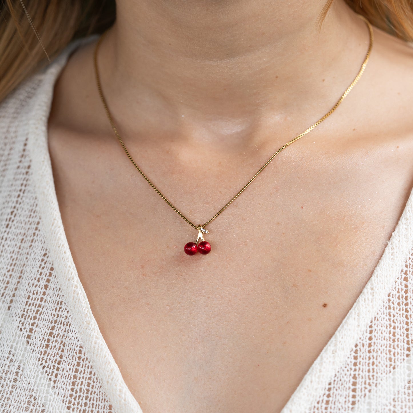 Cadena Cherry Roja Mujer