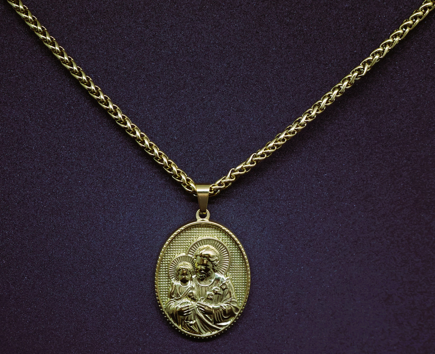 Cadena Trigo + Dije San José Hombre