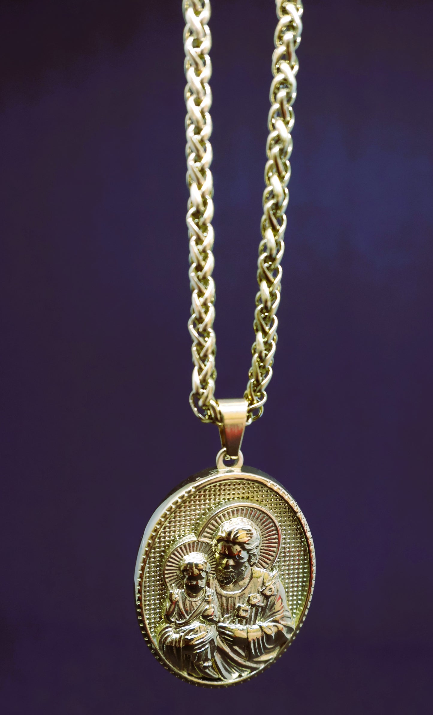 Cadena Trigo + Dije San José Hombre