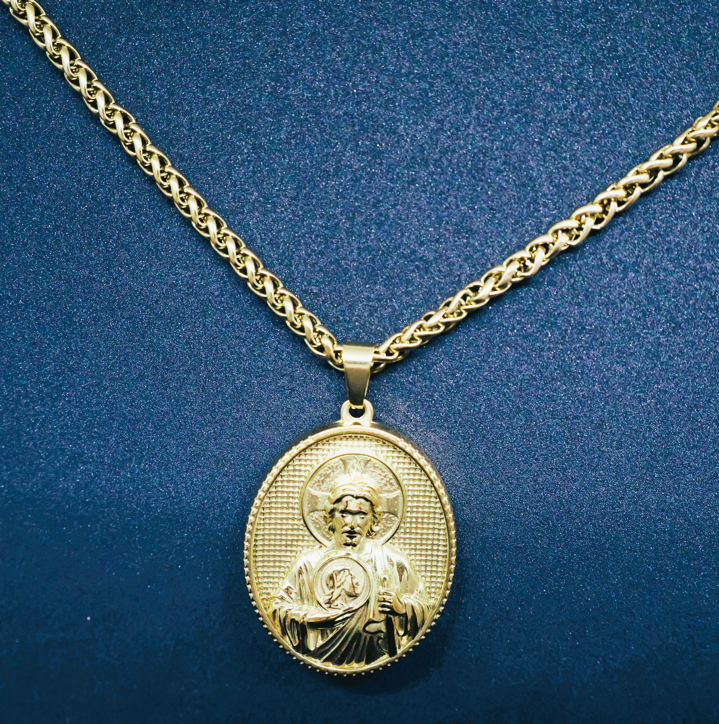 Cadena Trigo + Dije San Judas Tadeo Hombre