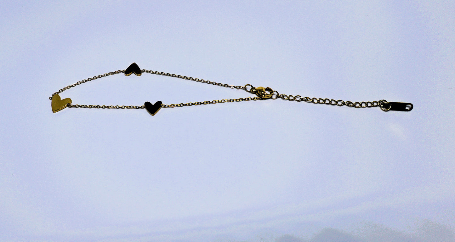 Tobillera Corazones